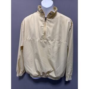 Bolle Golf Mens Yellow Lined Pullover 1/4 Zip Windbreaker Sz L